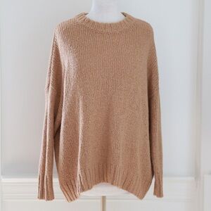 Aerie Big Sky Wool Alpaca Blend Oversized Sweater Tan/Brown Size Small